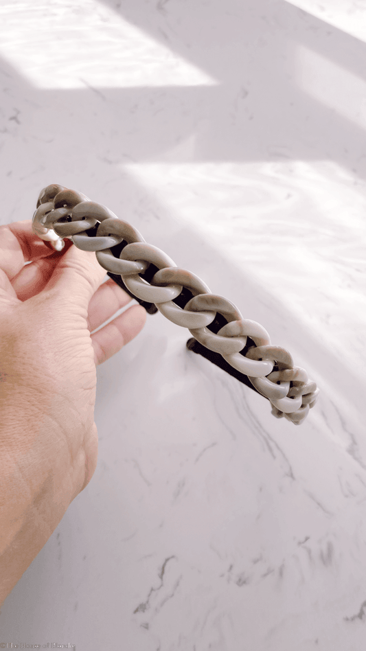 Beige Chain Acrylic Headband by www.thehouseofblondie.com