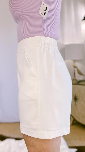 Bianca Tailored Clean Front White Shorts by www.thehouseofblondie.com