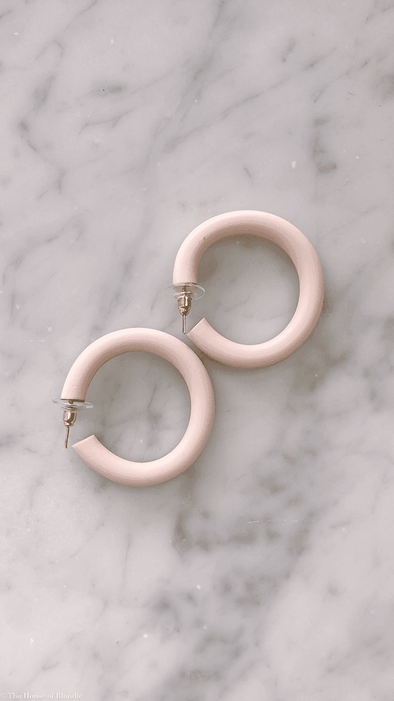 Blush Pink Clay Hoop Earrings by www.thehouseofblondie.com