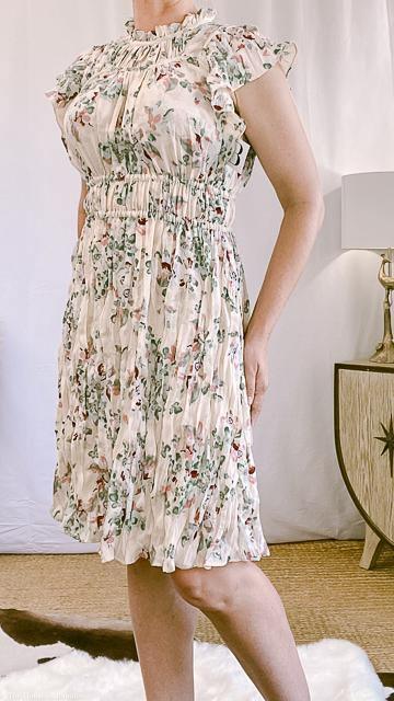 Delilah Crinkle Multi Floral Knee-length Dress by www.thehouseofblondie.com