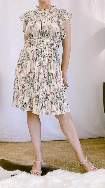 Delilah Crinkle Multi Floral Knee-length Dress by www.thehouseofblondie.com