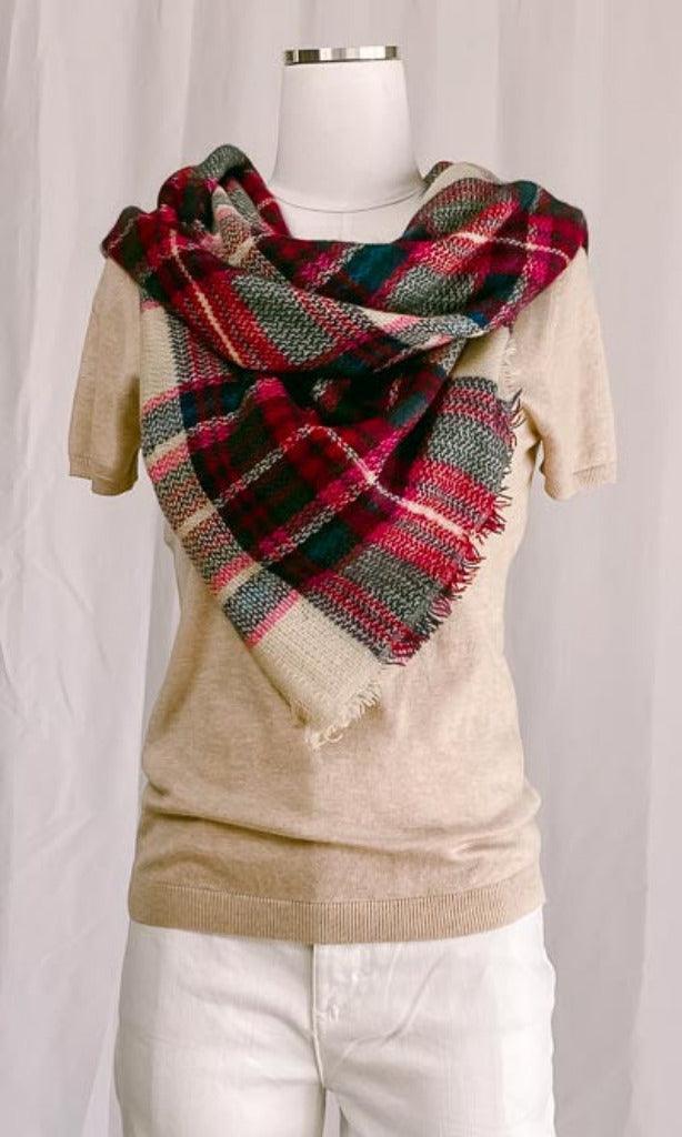 Erica Plaid Oversized Scarf Shawl Blanket by www.thehouseofblondie.com