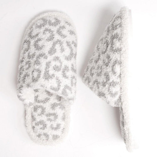 Grey Leopard Animal Print Slippers by www.thehouseofblondie.com