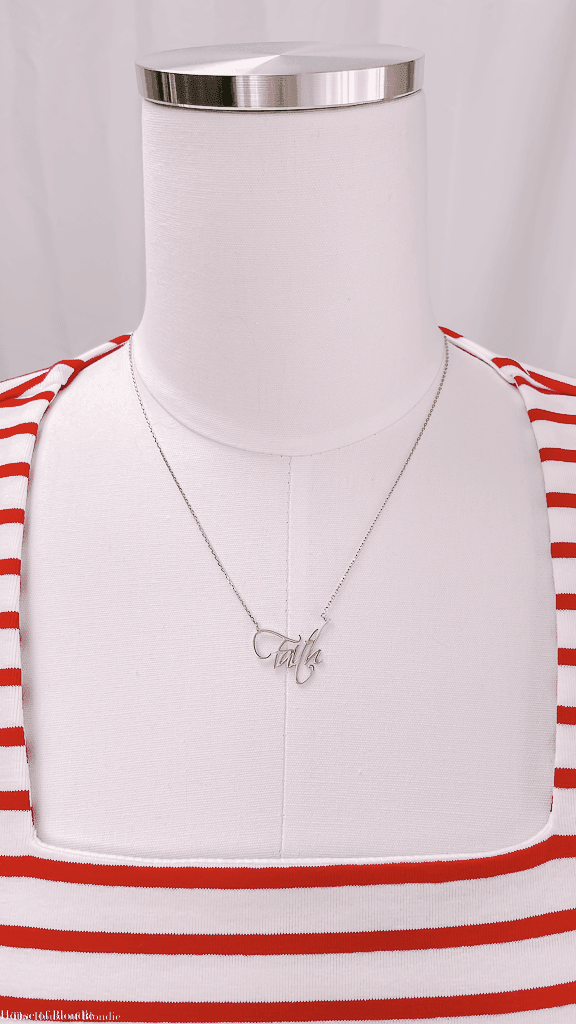 Handwritten Script "Faith" Charm Necklace by www.thehouseofblondie.com