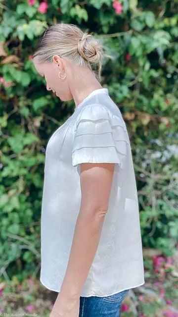 Harlow Henley Tiered Ruffle Short Sleeve Top by www.thehouseofblondie.com