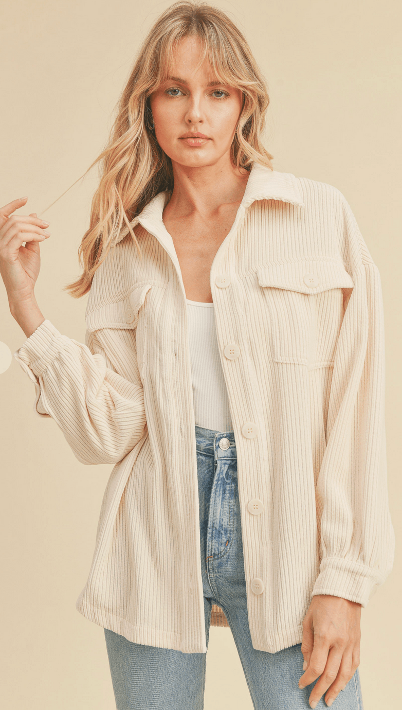 Isabel Cream Corduroy Shirt by www.thehouseofblondie.com