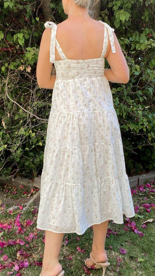 Meca Floral Self-Tie Tiered Midi Dress by www.thehouseofblondie.com