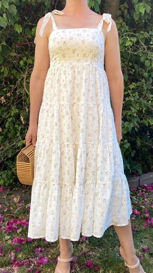 Meca Floral Self-Tie Tiered Midi Dress by www.thehouseofblondie.com