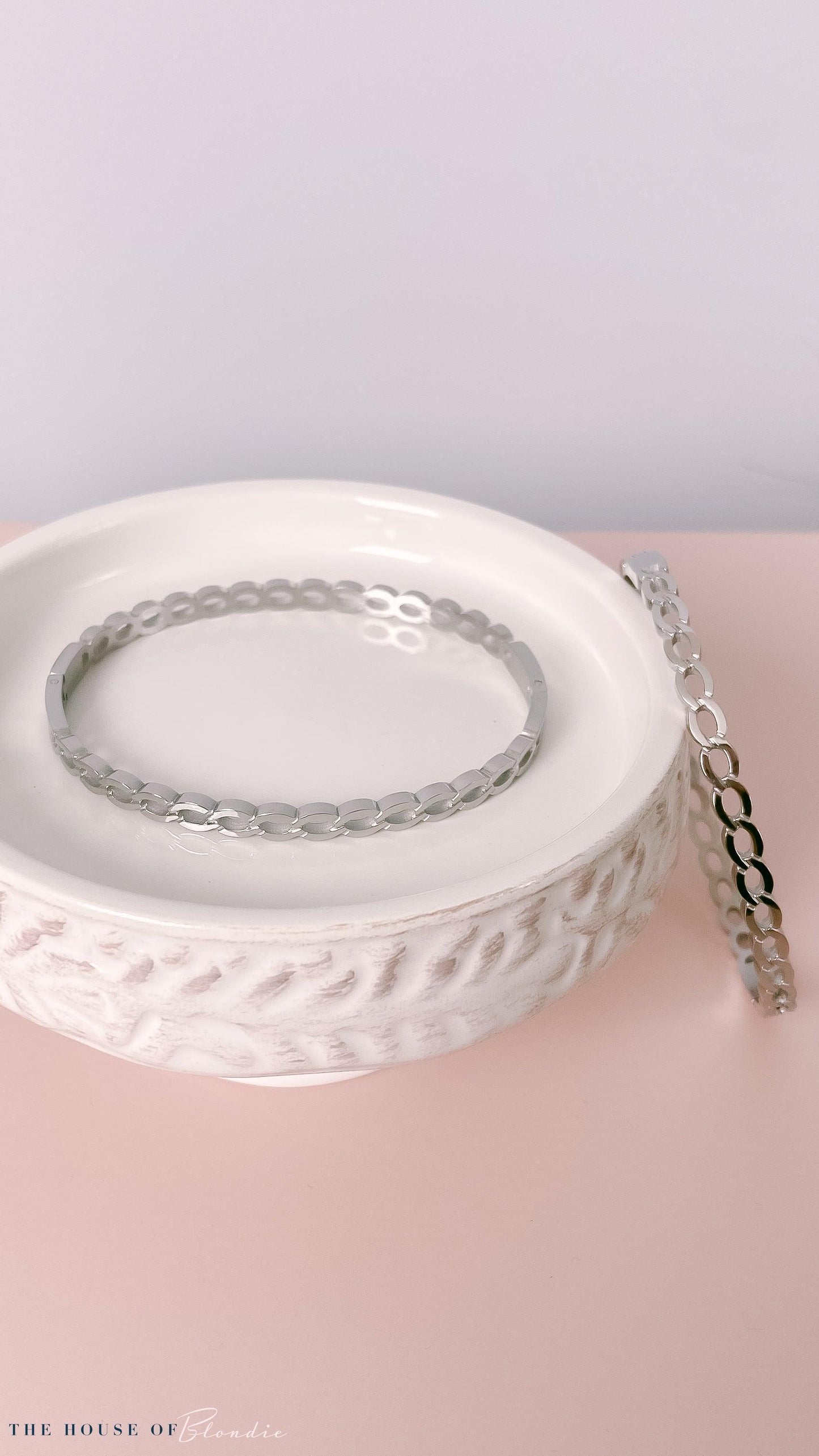 Silver Stainless Steel Twist Chain Bracelet by www.thehouseofblondie.com