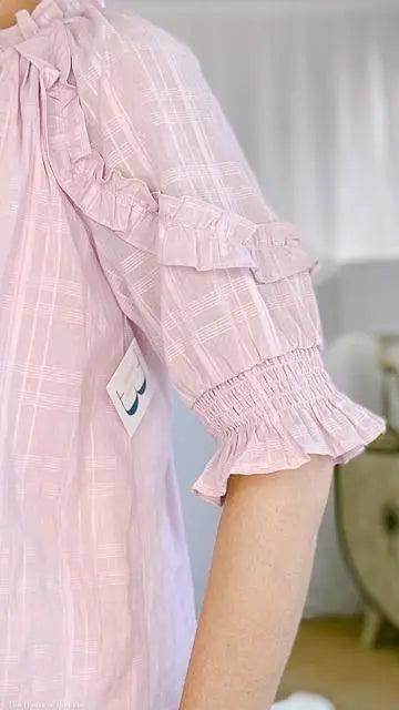 Tess Ruffled Short Puff Sleeve Cotton Top by www.thehouseofblondie.com