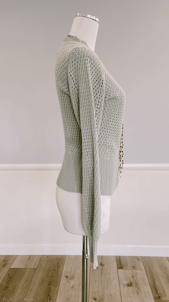 Amelia Scalloped Sage Green Cardigan by www.thehouseofblondie.com