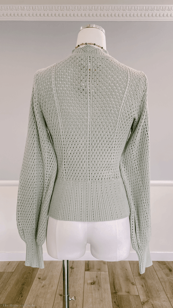 Amelia Scalloped Sage Green Cardigan by www.thehouseofblondie.com