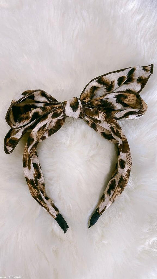Animal Print Knotted Bow Headband by www.thehouseofblondie.com