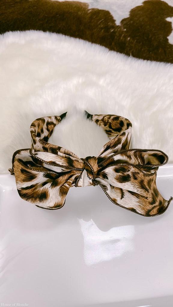 Animal Print Knotted Bow Headband by www.thehouseofblondie.com