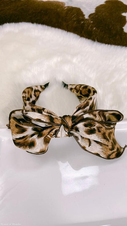 Animal Print Knotted Bow Headband by www.thehouseofblondie.com