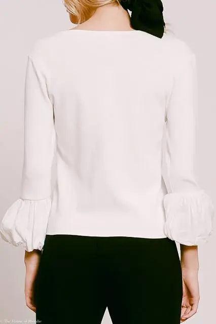 Avery White Knit V-Neck Top by www.thehouseofblondie.com