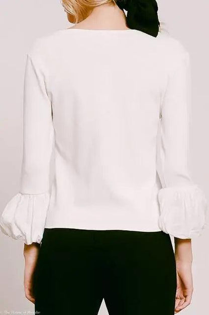 Avery White Knit V-Neck Top by www.thehouseofblondie.com