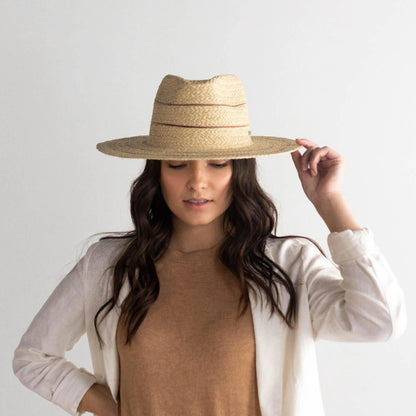 Camila Fedora - Natural with Stripes by www.thehouseofblondie.com