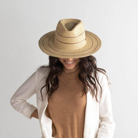 Camila Fedora - Natural with Stripes by www.thehouseofblondie.com