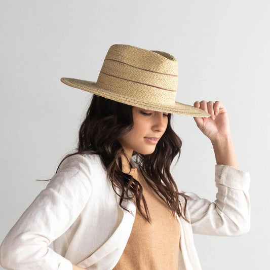 Camila Fedora - Natural with Stripes by www.thehouseofblondie.com