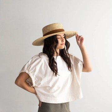 Capri Medium Straw Boater Hat by www.thehouseofblondie.com