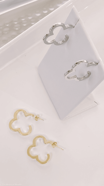 Clover Hoop Earrings (SILVER or GOLD) by www.thehouseofblondie.com