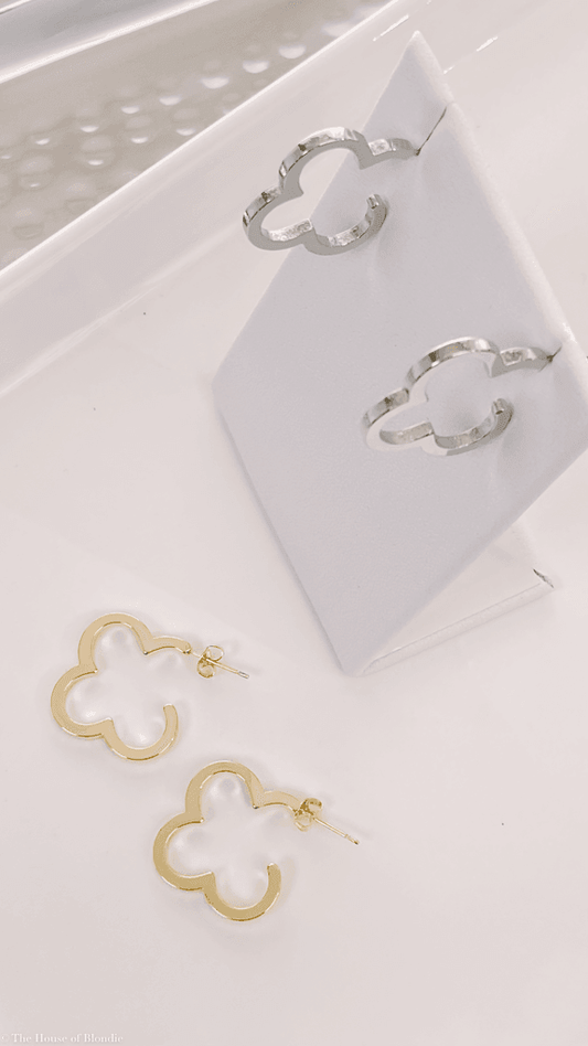 Clover Hoop Earrings (SILVER or GOLD) by www.thehouseofblondie.com