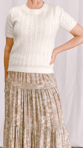 Eliora Short Sleeve Pointelle Eyelash Sweater by www.thehouseofblondie.com