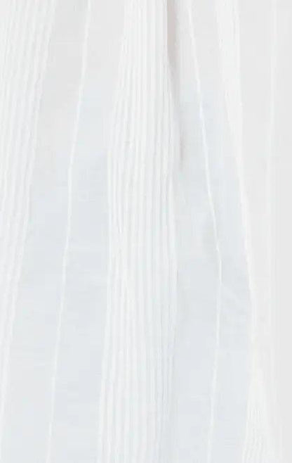 Emma Ruffle Neck Peasant Sleeve Striped Blouse by www.thehouseofblondie.com