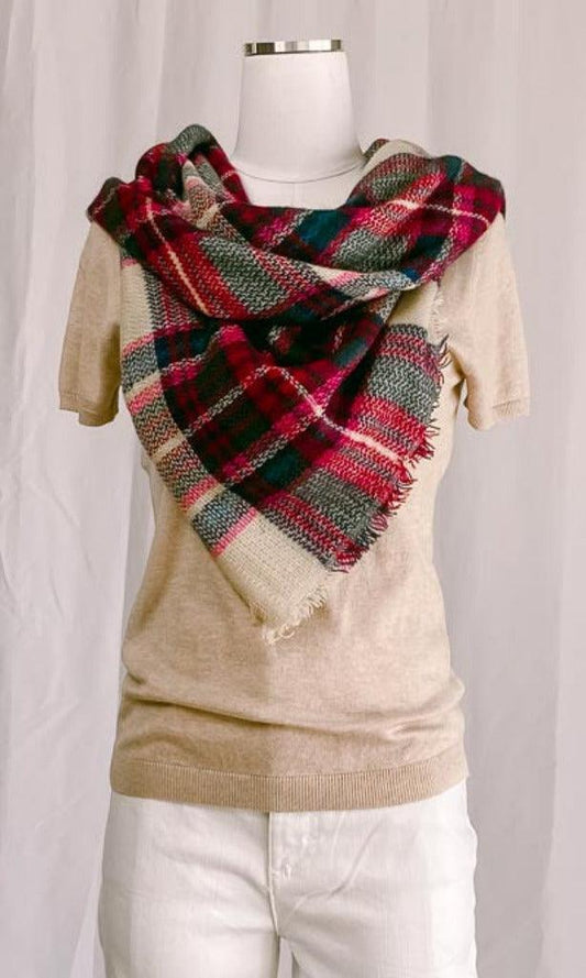 Erica Plaid Oversized Scarf Shawl Blanket by www.thehouseofblondie.com