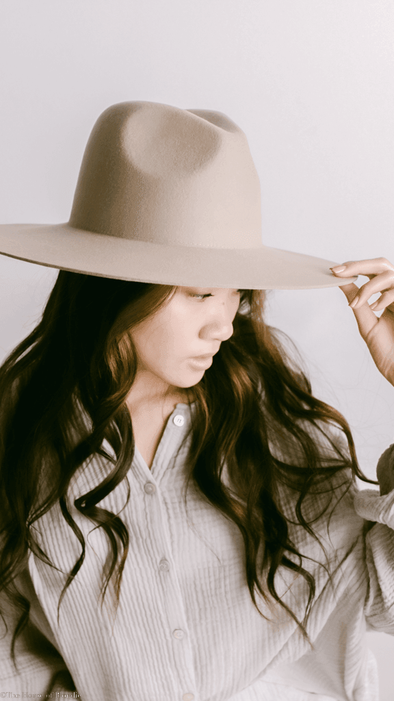 Gigi Pip Emma Wide Brim Felt Fedora Hat - Tan by www.thehouseofblondie.com