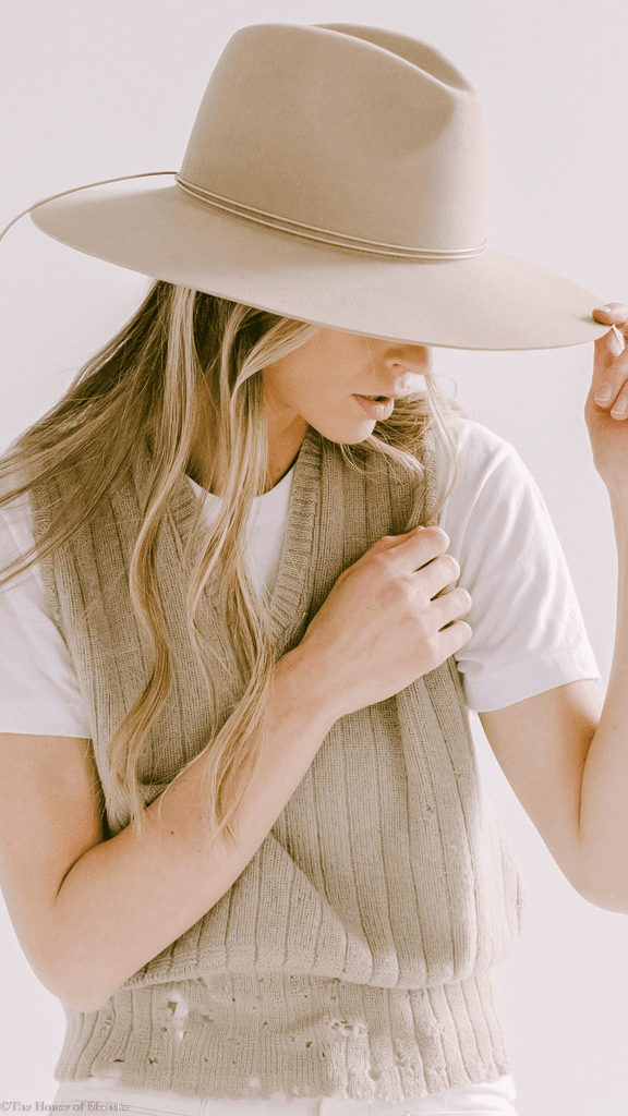 Gigi Pip Emma Wide Brim Felt Fedora Hat - Tan by www.thehouseofblondie.com