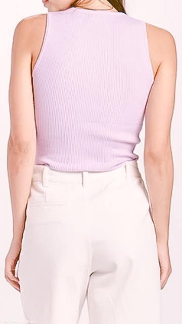 Hayden Round Neck Sleeveless Ribbed Top by www.thehouseofblondie.com