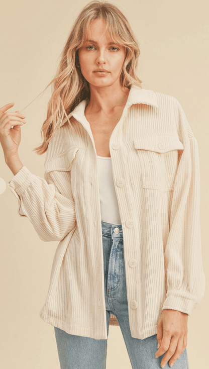 Isabel Cream Corduroy Shirt by www.thehouseofblondie.com