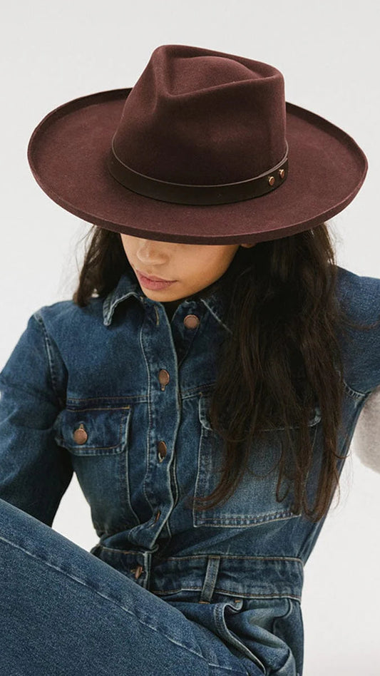 Gigi Pip Luca Dark Cherry Fedora Hat by www.thehouseofblondie.com