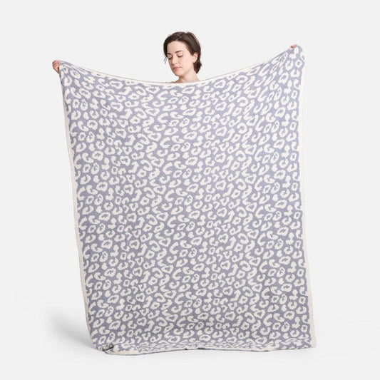 Luxe Reversible Grey Leopard Blanket by www.thehouseofblondie.com