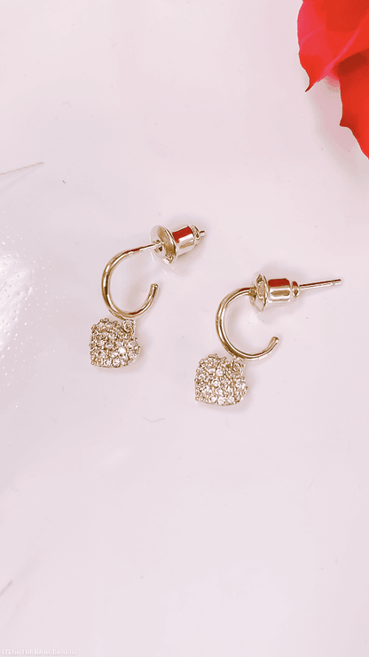 Mini Heart Hoop Drop Earrings by www.thehouseofblondie.com