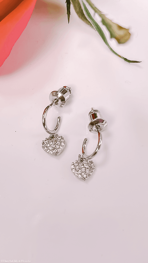Mini Heart Hoop Drop Earrings by www.thehouseofblondie.com