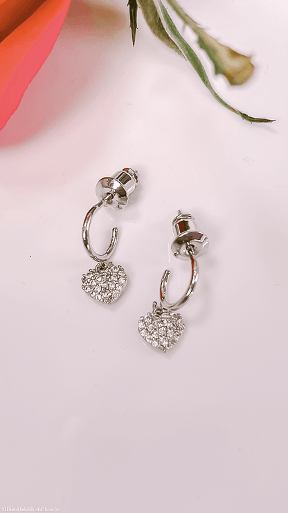 Mini Heart Hoop Drop Earrings by www.thehouseofblondie.com