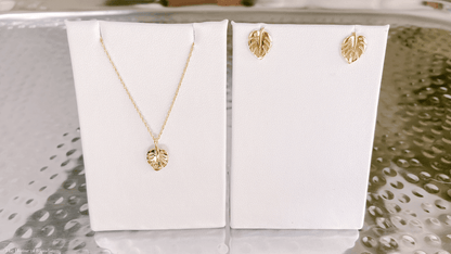Monstera Leaf Earrings (SILVER OR GOLD) by www.thehouseofblondie.com