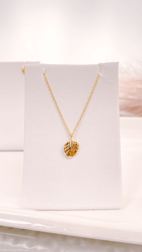 Monstera Leaf Pendant Charm Necklace (SILVER OR GOLD) by www.thehouseofblondie.com