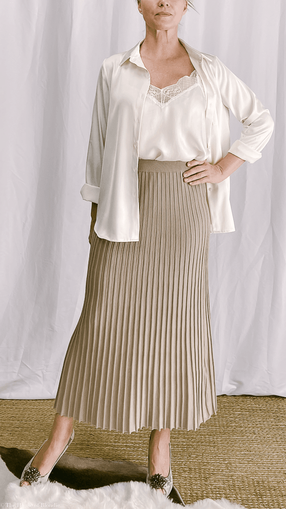 Navy Long Sleeve Satin Shirt (2 Colorways) by www.thehouseofblondie.com