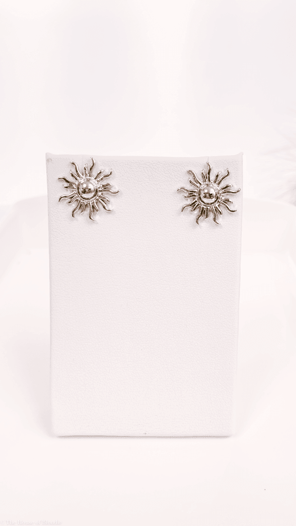 Sun Stud Earrings (14K GOLD or STERLING SILVER DIPPED) by www.thehouseofblondie.com