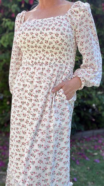 Tallulah Square Neckline Ditsy Floral Midi Dress by www.thehouseofblondie.com