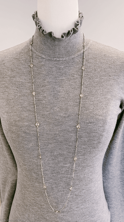 Lydia Ruffle Tip Grey Mock Neck Sweater by www.thehouseofblondie.com